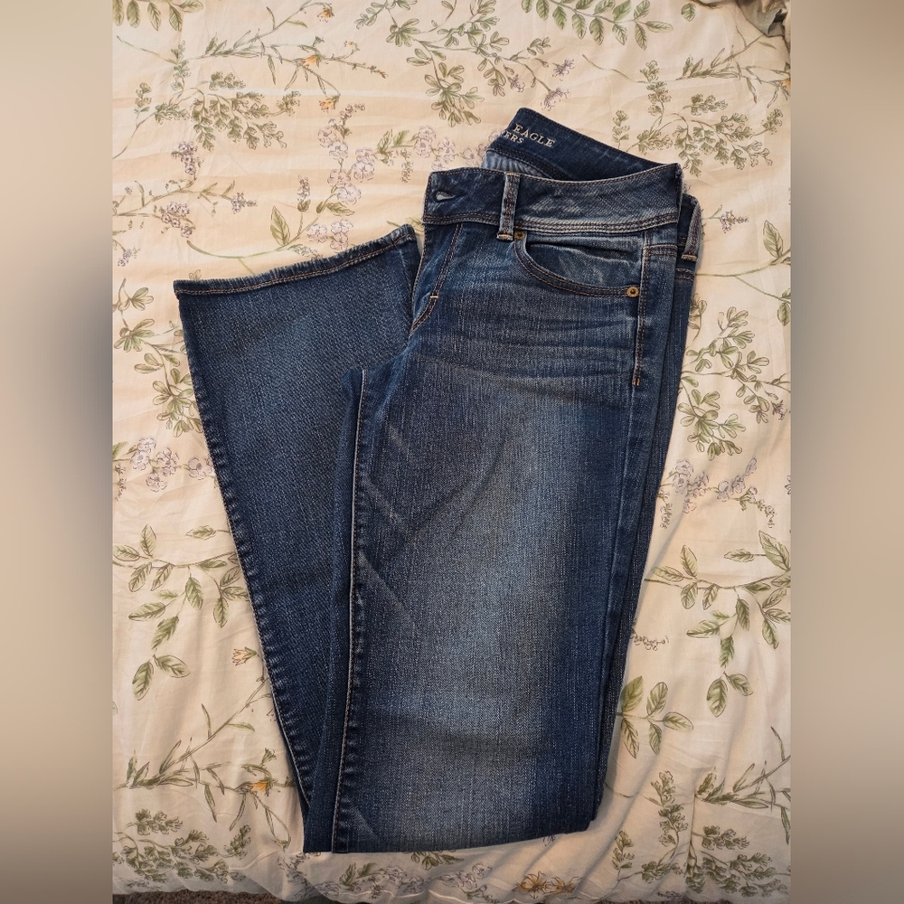 American Eagle Outfitters Women's Dark Blue Boot Cut Jeans
